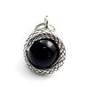 SnakeReptile Pendant, Sterling Silver 925, Onyx, Black Onyx