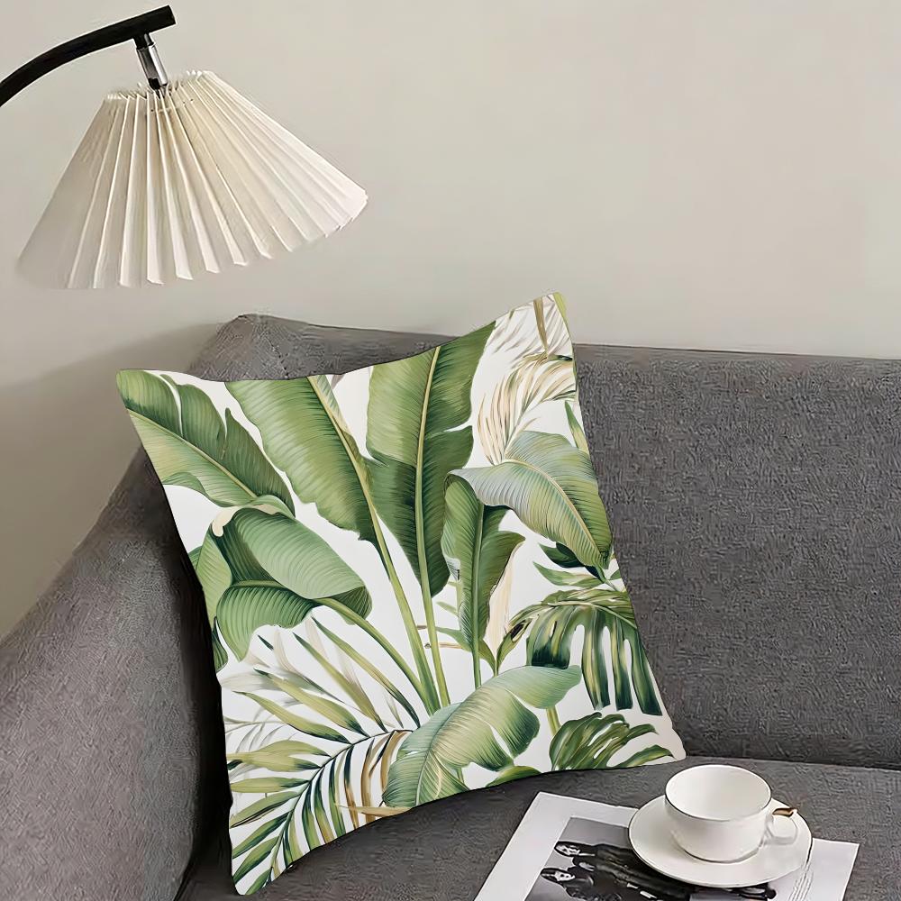Palm Leaves Fashion Cushion Cover Pillowcase Ultra Soft Skin Friendly Fabric Cloud Like Comfort  Concealed Zipper