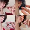Red Heart Openwork Stud Earrings - 2024 New Design for Women