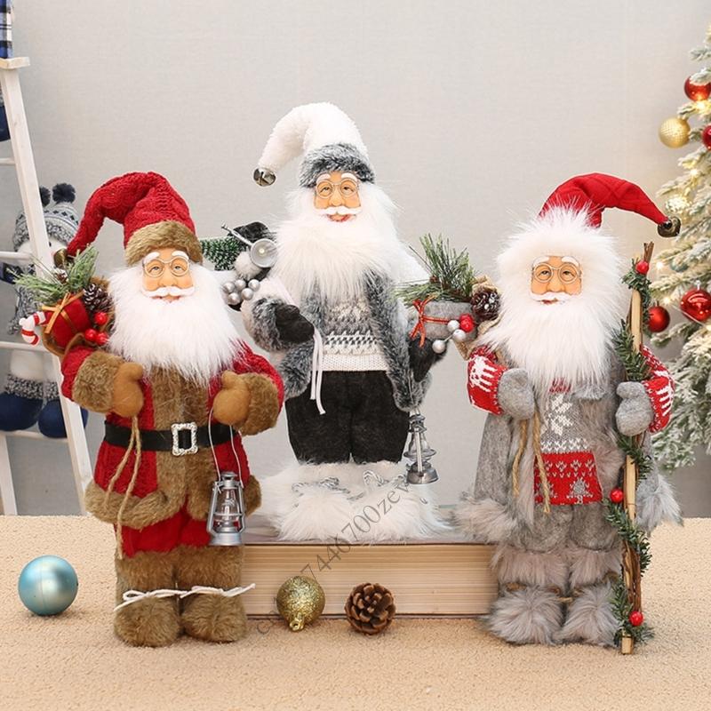 12Inch Santa Clause Figurine Table Ornament Christmas Party Decoration for Indoor and Outdoor Holiday Party Centerpieces P9YB