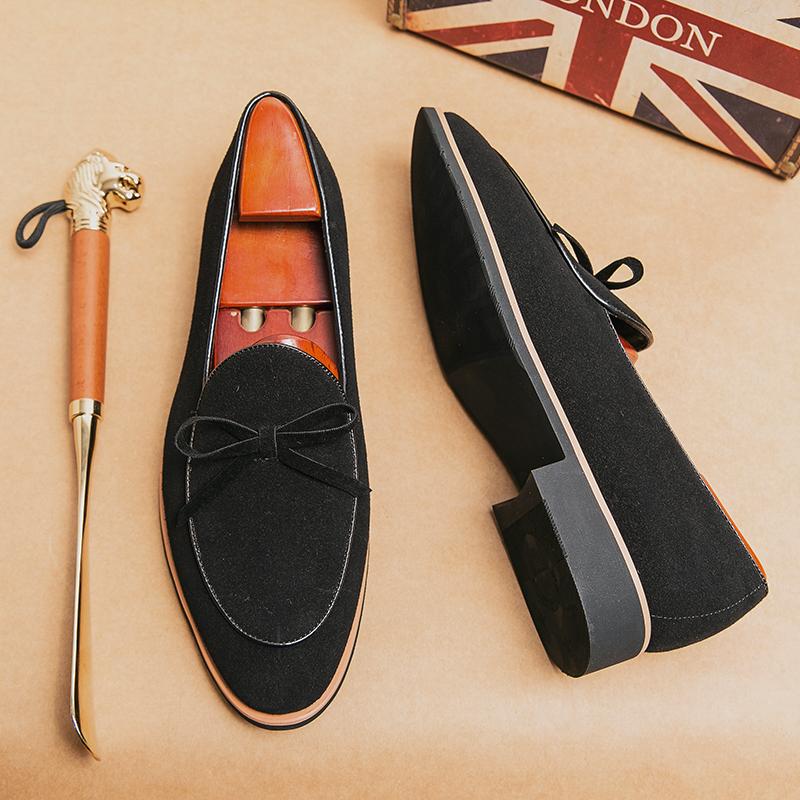 Fashion Hot Selling Trend Europe America Green Men's Loafers Soft Soles Comfortable Suede Leather Shoes Luxurious Men's Wedding Shoes