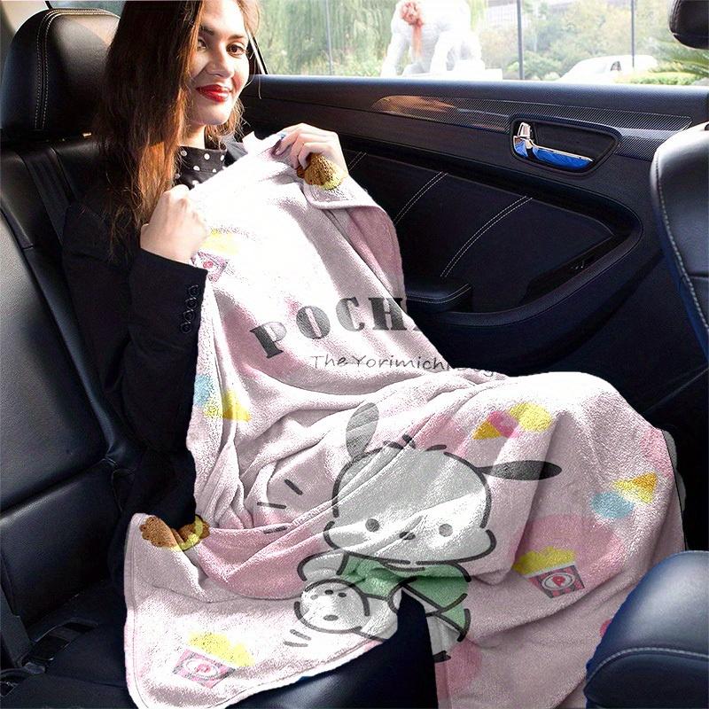 1pc, Sanrio Pochacco: The Yorimichi Dog, Cozy Home Decor Blanket. Perfect as a Gift, Sofa Throw, or Outdoor Blanket. Soft Flannel Cover for Bedroom, L