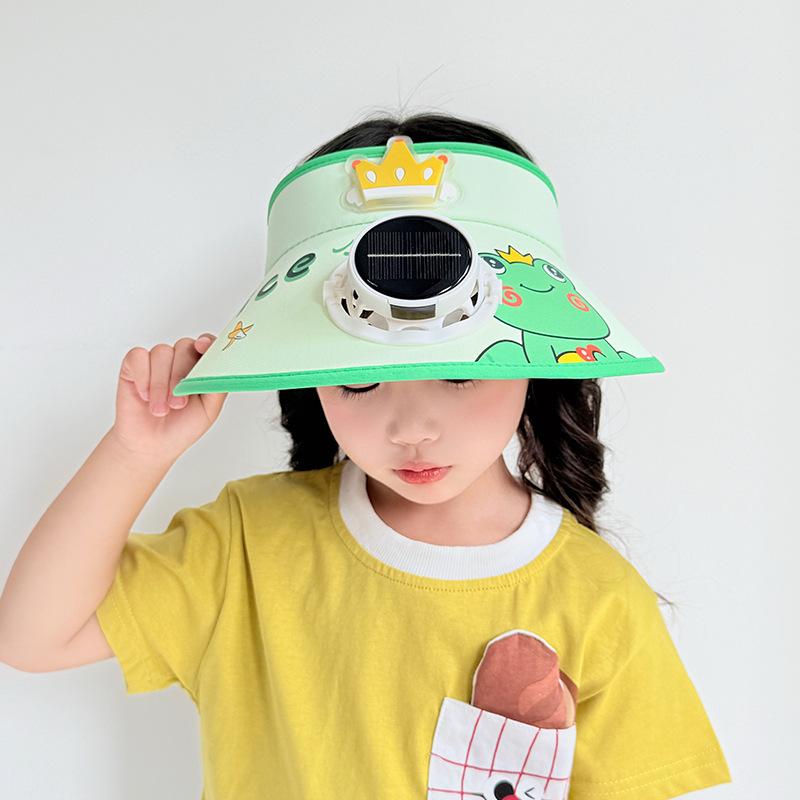 Sonnenhut mit Ventilator Kinder Sonnenschutzhut Jungen und Mädchen Sommer UV Zylinder Baby Sonnenhut