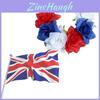 Red White Blue Flower Crown Headband For Queens Jubilee Celebration