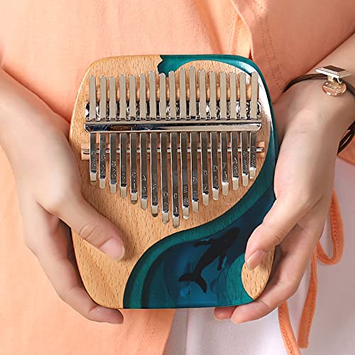 Kalimba Beginner Set, 17 Keys, Tuning Hammer, Japanese Sheet Music, Thumb Piano, Perfect for Kids, Teenagers, Beginners, and Professionals, Percussion