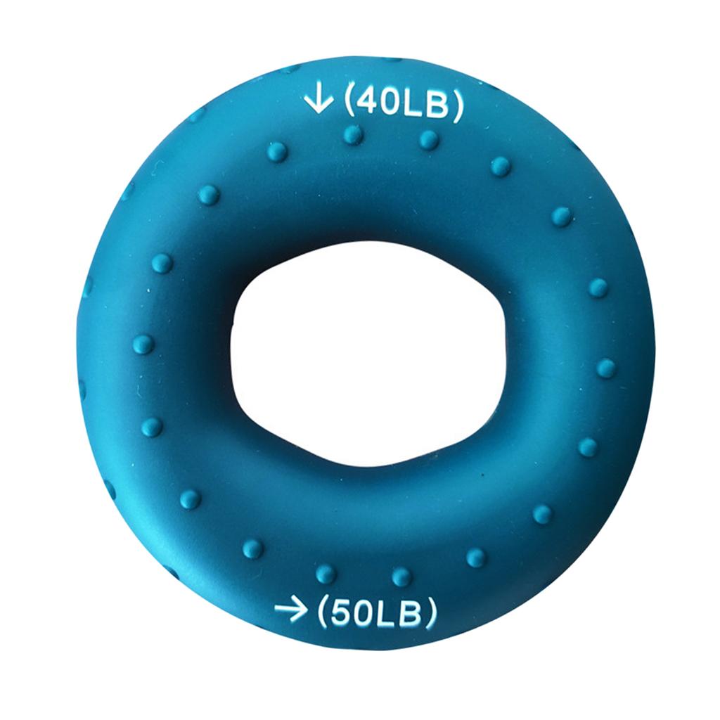 Hand Grip Strengthener Ring Silicone Comfortable Durable Forearm Finger Strength Training Ring Dark Blue 40 50lb
