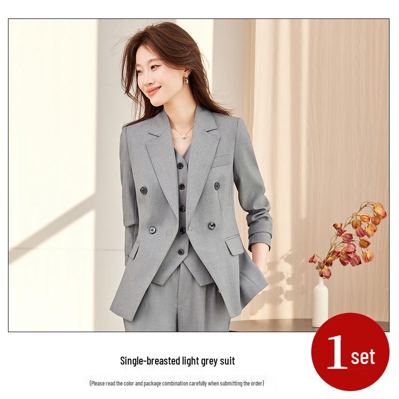 

Korean Style Women s Purple-Red Slim Fit Suit: Professional, Age-Reducing Two-Piece Set M