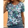 Fashionable Tees Minimalist 3D Print Pattern Women's T Shirt Round Neck Short Sleeved Top