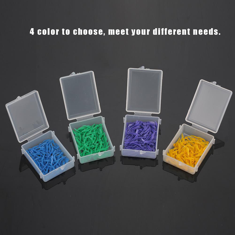 400ks Jednorázový zubní plastový klín s otvorem Všechny 4 velikosti Klín ve tvaru vlny