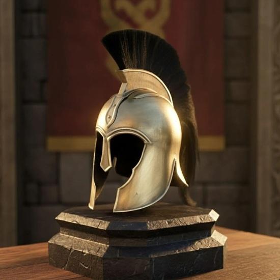 Troy Achilles Helmet, Greek Warrior Trojan Helmet, Medieval 300 Movie Spartan Helmet with Plume for Cosplay LARP Gift