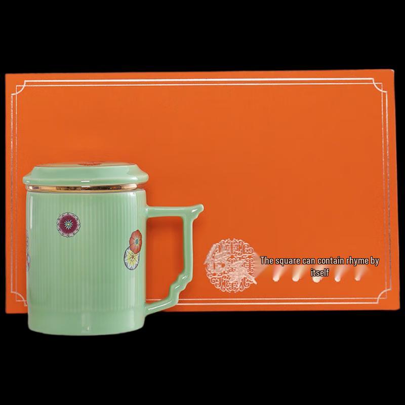 Керамическая кружка Chaxun с крышкой и ситечком для чая