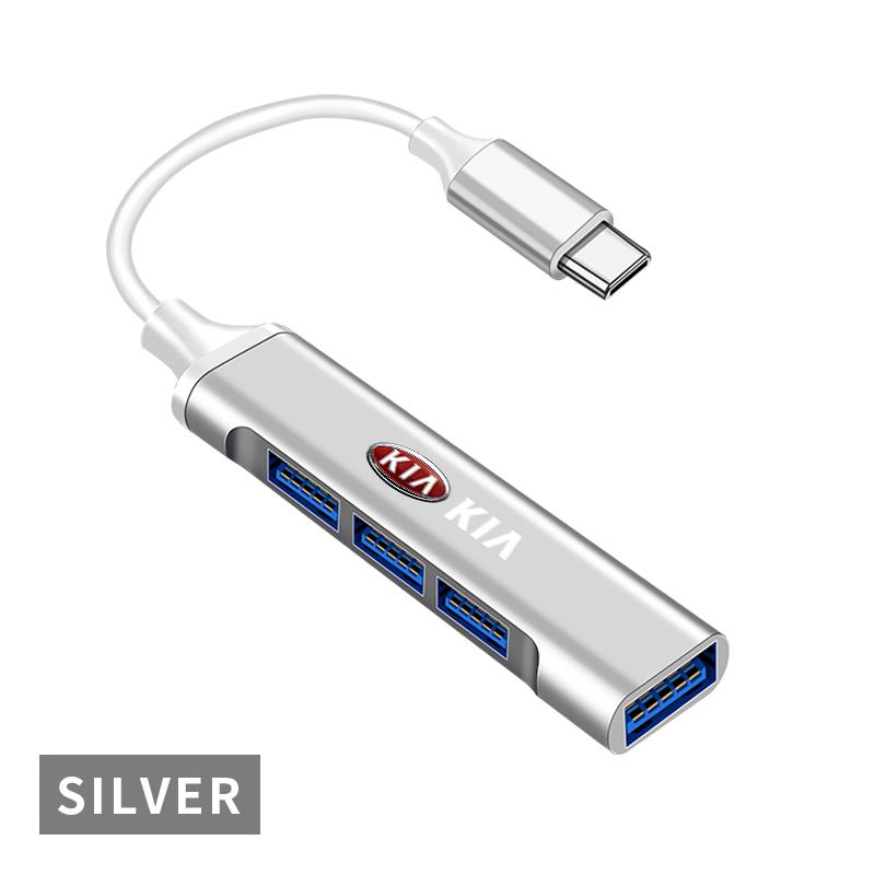 1Pcs Type-C Turn USB Adapter Multi Port Distributor Hub For KIA sportage ceed sorento cerato optima picanto rio soul k3 k5 Car Accessories