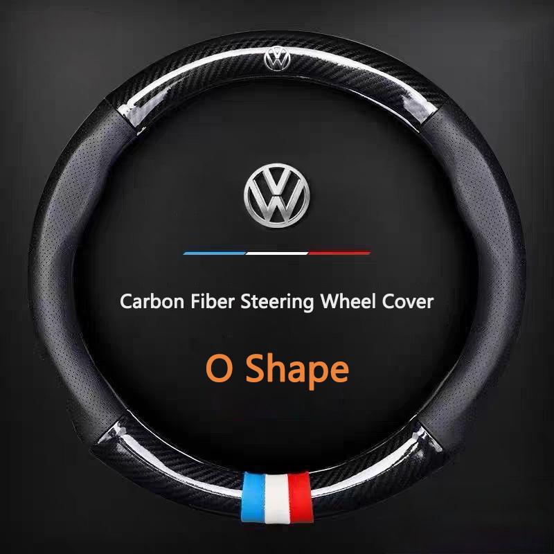abcd1 Leather Car Steering Wheel Cover Breathable Anti Slip For Volkswagen VW Polo Golf Gol Volante Scirocco Passat Sedan Jetta Tayron