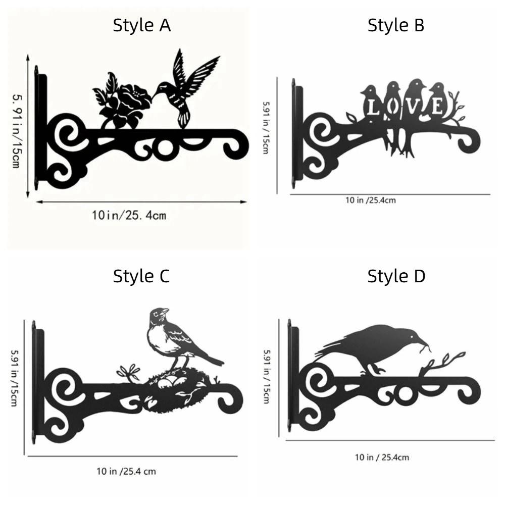 Creative Vintage Metal Plant Hanger Heavy-Duty Wall-Mounted Bird Design Hangers Rust-Resistant Decorative Hooks For Bird Feeder