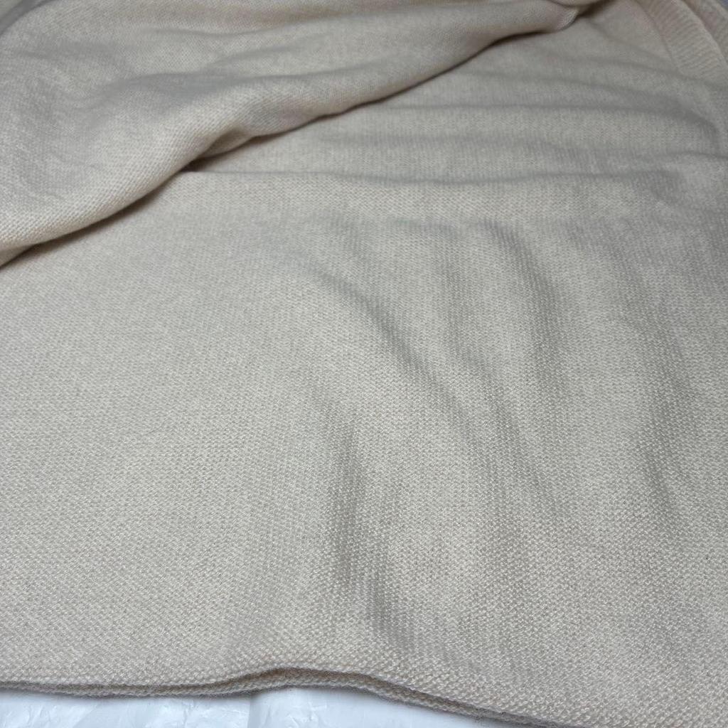 Used Beautiful Johnstons 100% Cashmere Large Knit Stole Off-White