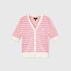 GAP Women's Embroidered Logo Color Block Stripe Knit Top