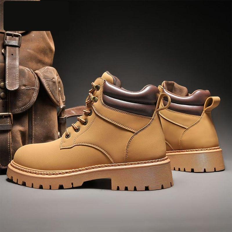 Men's 2025 Autumn High-Top Retro Yellow Martin Boots - Versatile Casual British Style.