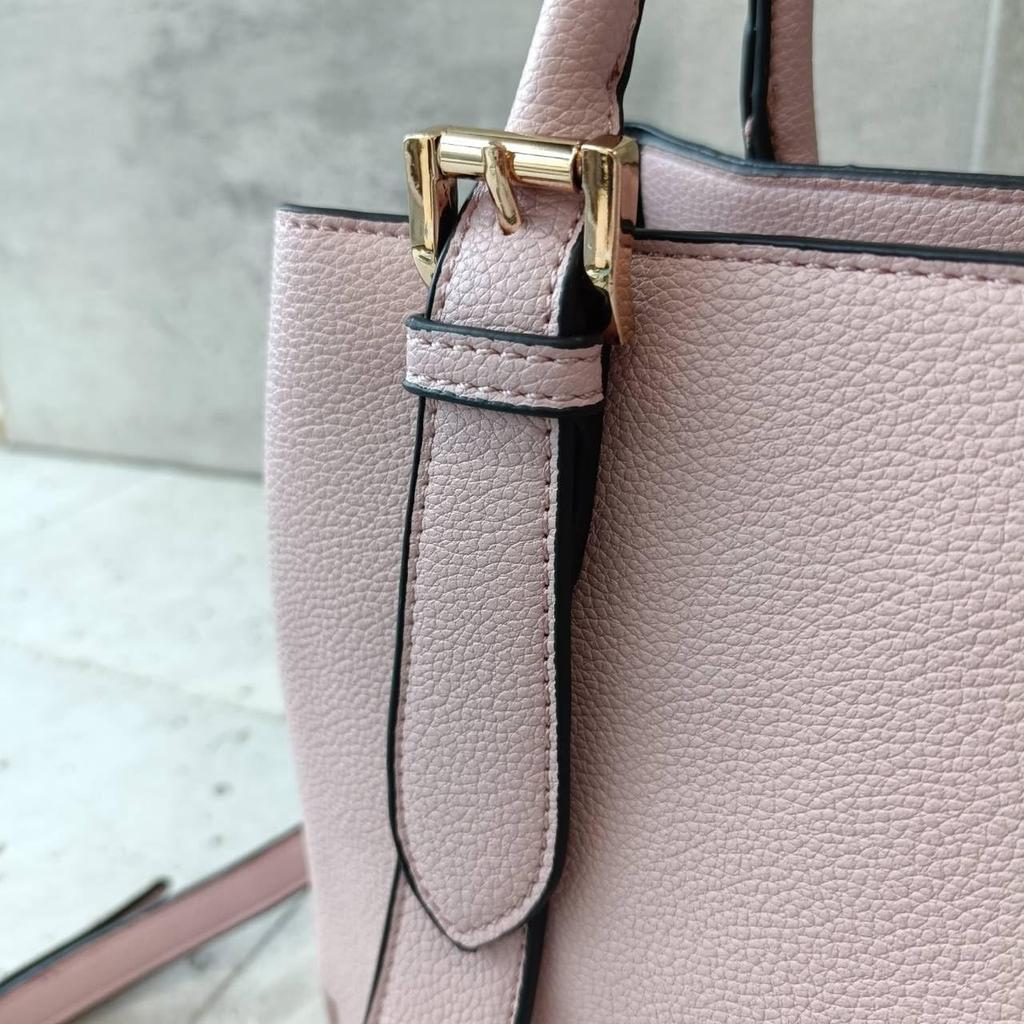 [mauve] Belt Design 2-Way Handbag, Small (Light Gray)