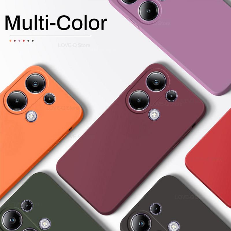 For Phone Case For Poco M6 Pro Silicone Solid Color Fall and Collision Protection Cover For Xiaomi Poco M6 M 6 Pro M6Pro PocoM6 Pro
