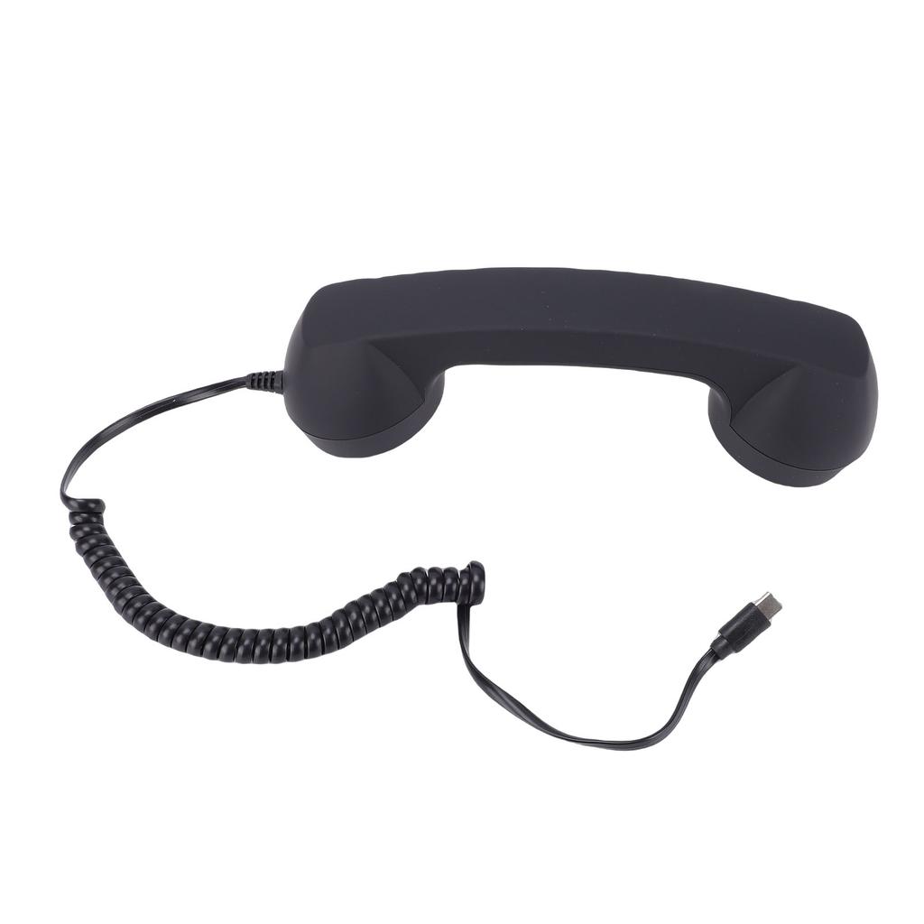 Retro-Telefonhörer mit Lautstärkeregelung, ergonomisch, Typ-C-Kabel, Telefonhörer-Empfänger für Mobiltelefon-Videoanrufe