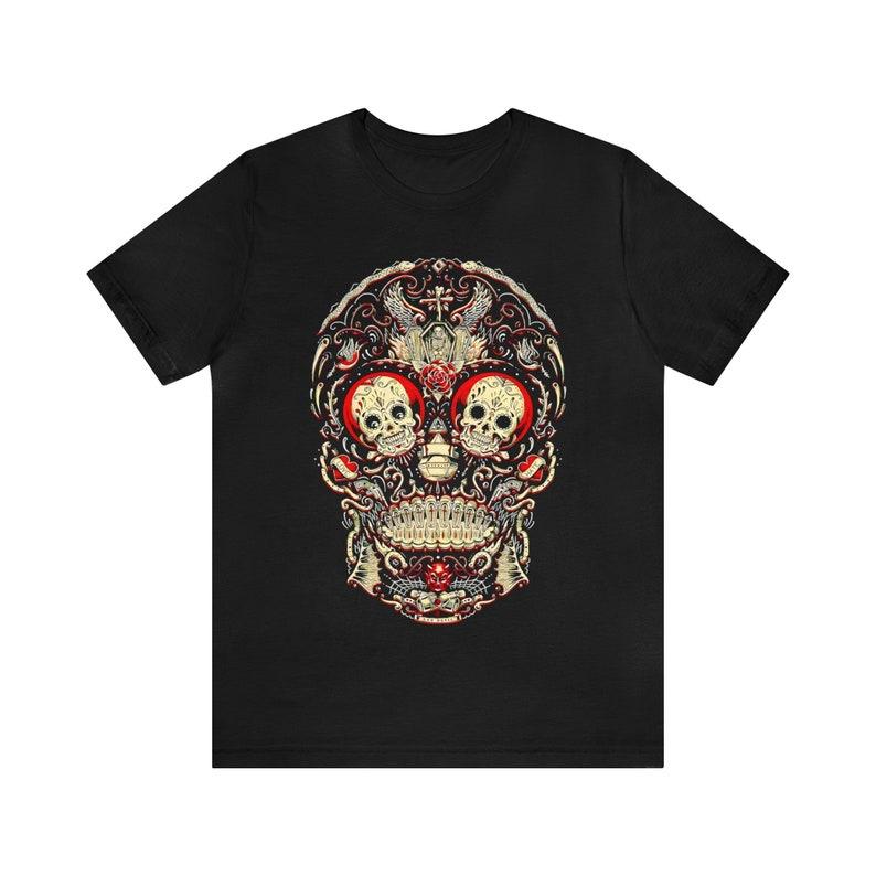 2025 Summer Mexico New Are Selling Mexican Sugar Skull T-shirt Day of The Dead Art Print Gift for Men Men's Breathable T-Shirt