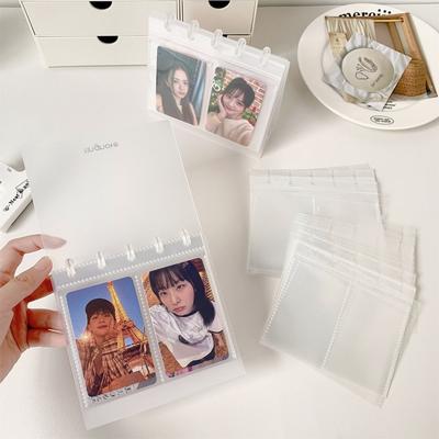 High Quality Mushroom Hole Photocards Holder Vertical Loose Leaf Photo Album Transparent Idol Card Collection Binder