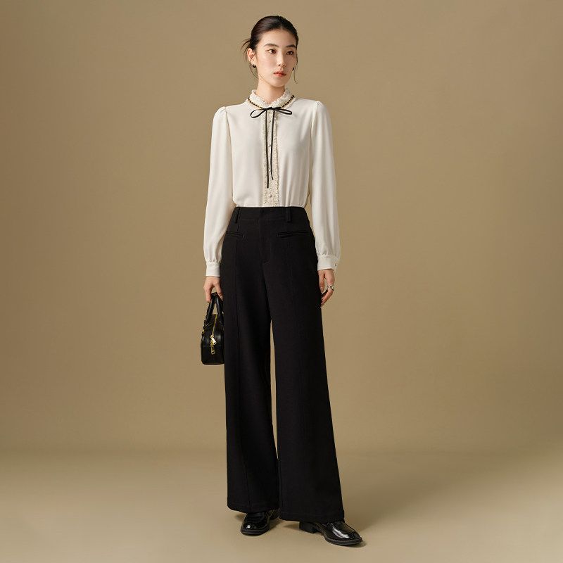 

Plus-Size Women s Autumn and Winter New Straight-Leg High-Waisted Baguette Pants, Slimming, Fashionable, Suitable for Commuting and Casual Wear