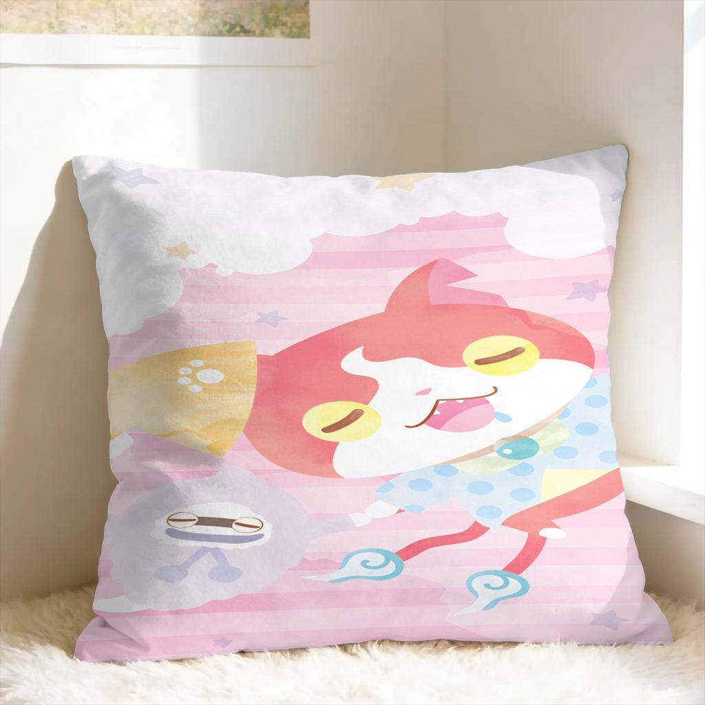 Pillow Cover Anime Yokai Cute Watch Maple Vintage Pillow Case For Sofa Home Decoration Pillowcases