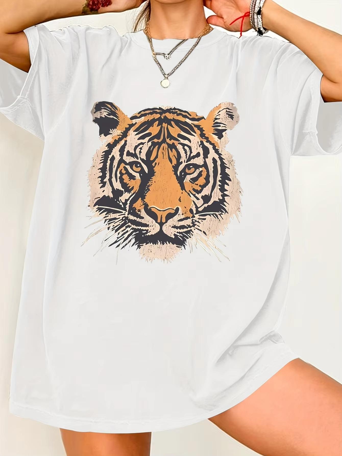 

Streetwear Vintage Tiger T Shirt Tee Women Unisex Cotton Summer Loose Casual Gen Z Top Short Sleeve Retro Harajuku ONeck Hip Hop 4XL