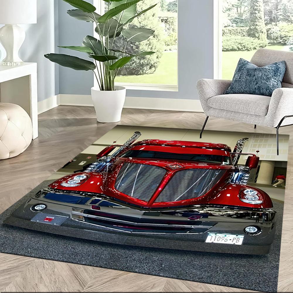 Kw Heavy Trucks Area Rug Suitable For Study Room Foyer Dining Room Dormitory Antislip Carpet Office Home Decor