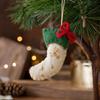Christmas Wool Sock Ornament, Hanging Decoration for Holiday Crafts