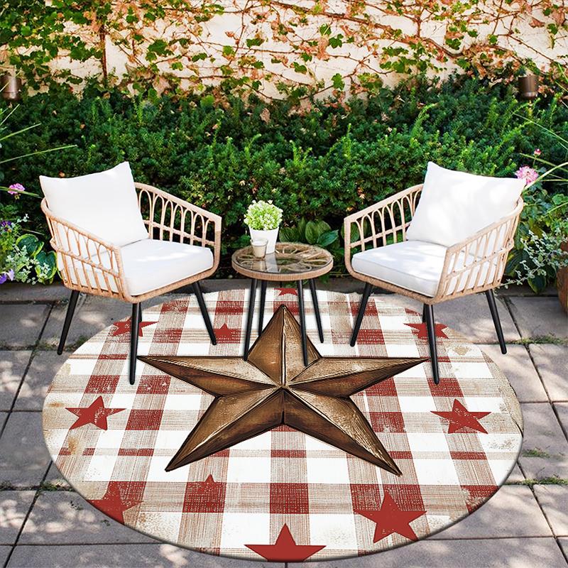 Pentagram pattern round rug,Carpet Rug for Living Room Bedroom Sofa Playroom Decor,Non-slip Floor Mat,Holiday Gifts and Birthday Gifts