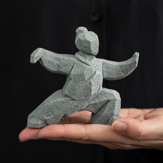 Scultura Tai Chi, Decorazione Compatta di Arti Marziali Kung Fu per Scrivania, Tavolino da Tè e Mensola per Curiosità, Animale da Tè Multifunzionale e Ornamento da Studioso