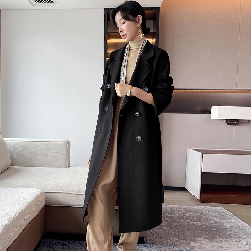 Women's Long Camel Double-Faced Coat: 30% Cashmere, 70% Wool - New Fall/Winter 2024