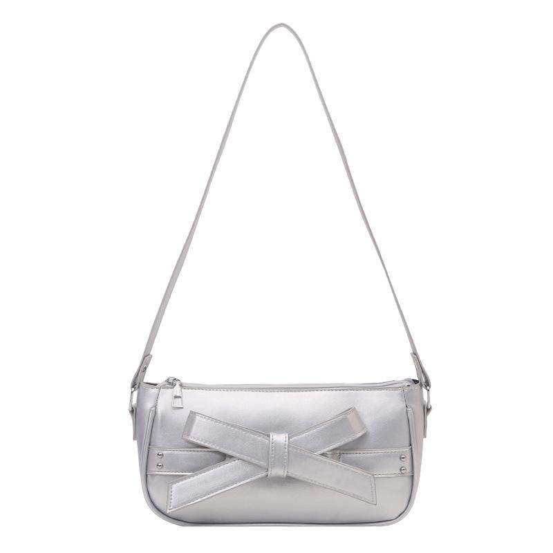 Large Capacity Fashionable and Simple Underarm Shoulder Messenger Bag New Bow Girl Commuter Solid Color Summer Bag