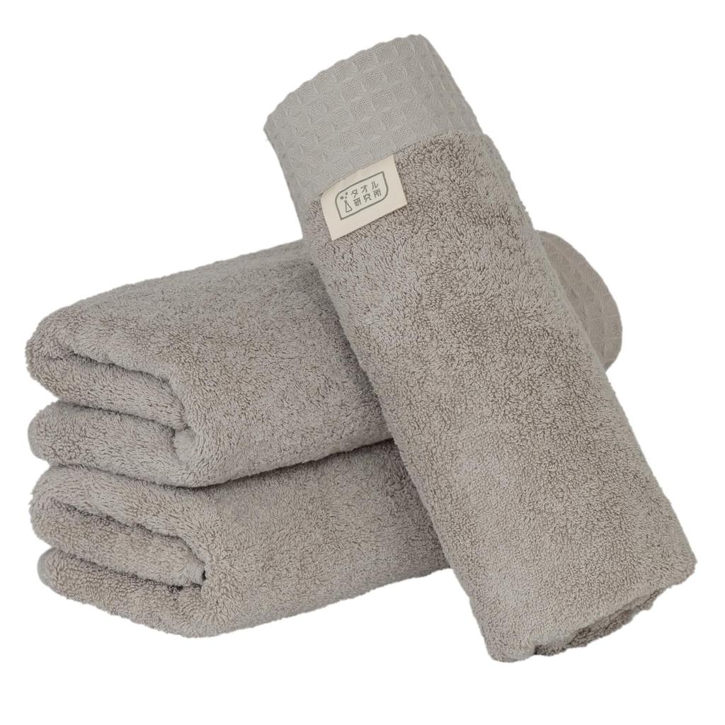 Towel Laboratory Large Face Light Set of Professional Fast JapanTechnology [Toughness PRO] #005 Towel, Gray, 3, Grade, Thick, Volume, Long-Lasting,