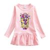 Korean Style Girls' Cartoon Long Sleeve Mesh Princess Dress for Spring & Autumn 2026