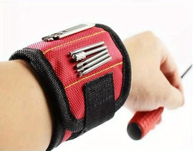 Magnetic Wrist Tool Holder - with 9 Strong Magnets, Perfect for Screws, Nails, Drill Bits | Durable Fabric Tool Organizer | Secure Magnetic Attachmen