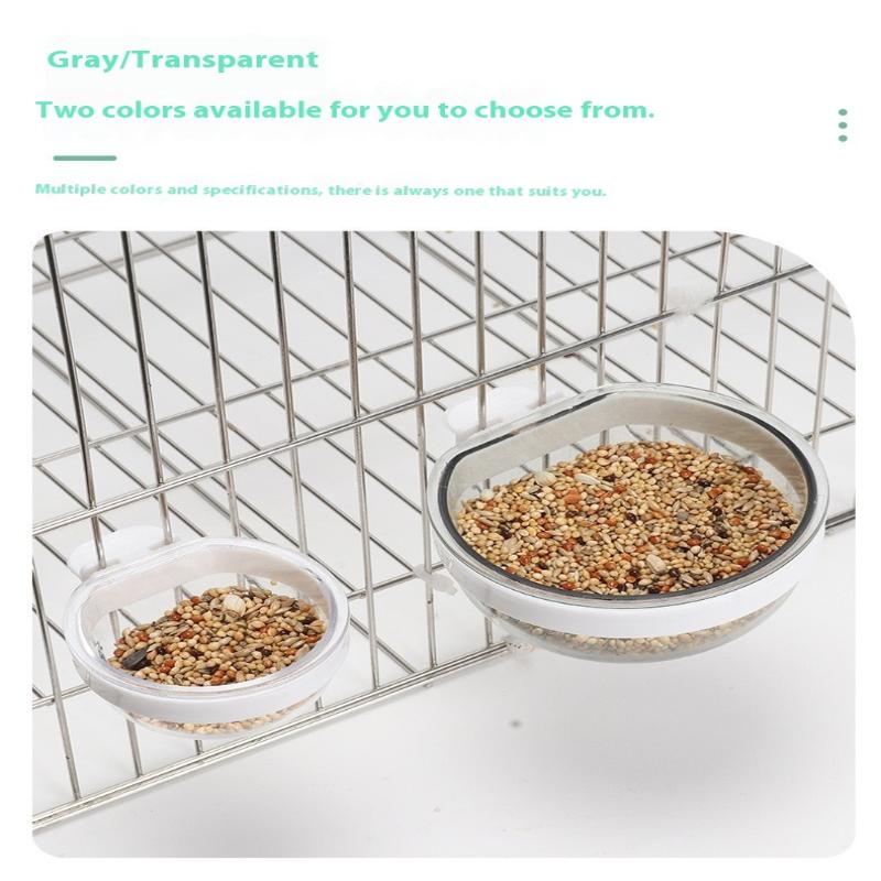 Miska na krmení ptáků Odnímatelná Průhledná miska Plastová Nádobka na jídlo Do klece Pohodlný Závěsný Krmítko na semena a vodu pro papoušky