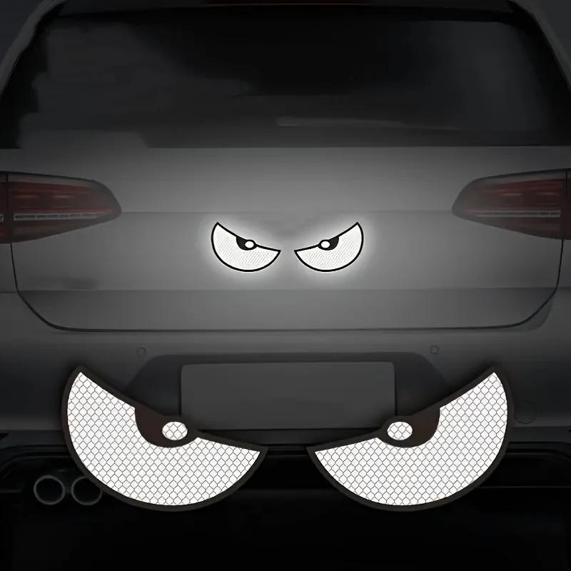 2pcs/Set Reflective Car Stickers - Improve Your Vehicle's Visibility and Safety with Devil Eye Stickers