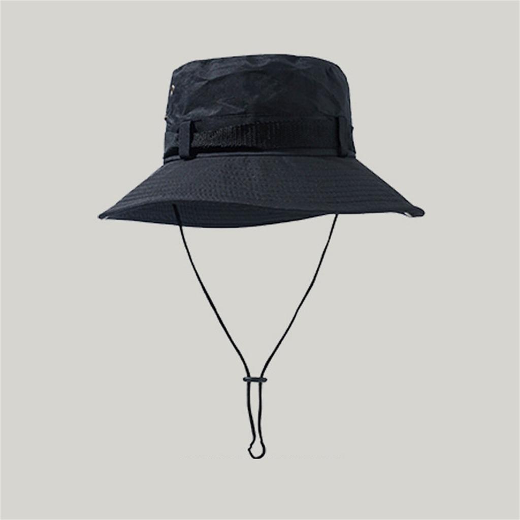Summer Men's And Women's Outdoor- Sun Hats Ponytail Hole Mesh Breathable Sunscreen Fisherman Hat Brim- Mountaineering Sun Hat