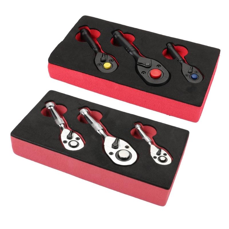 Multipurpose Ratchet Tool 72 Tooth Gear System Double Drive Heads 1/4 3/8 1/2inch For Confined Area Repairs