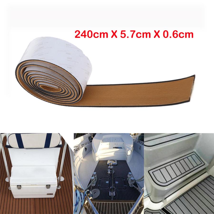 5 Rolls EVA Teak Decking Border For Boat Marine Flooring Carpet Self Adhesive Tape 5.8cmx240cmx6MM Yacht Boat Accessories