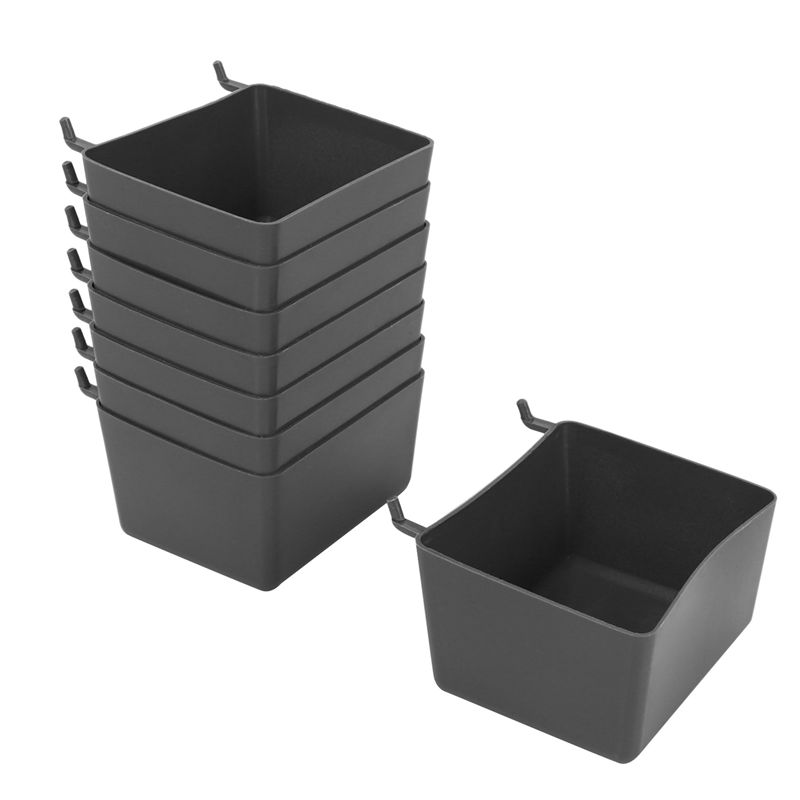 A84X-24 Pieces Pegboard Bins Kit Pegboard Parts Storage Pegboard Accessories Workbench Bins For Organizing Hardware(Grey)