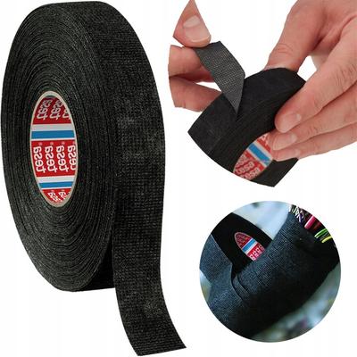 Tesa 51608 Self-Adhesive Woven Insulation Tape with Pile, 19 Mm X 15 M, Black