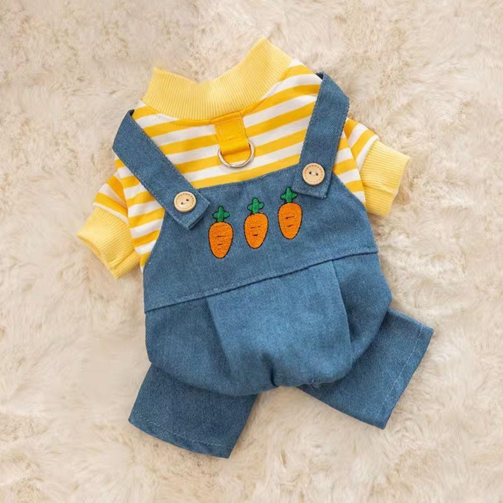 Cartoon Haustier Trägerhose Süßer Hund Streifen Weste Haustierbekleidung Welpen Outfit Haustierbedarf