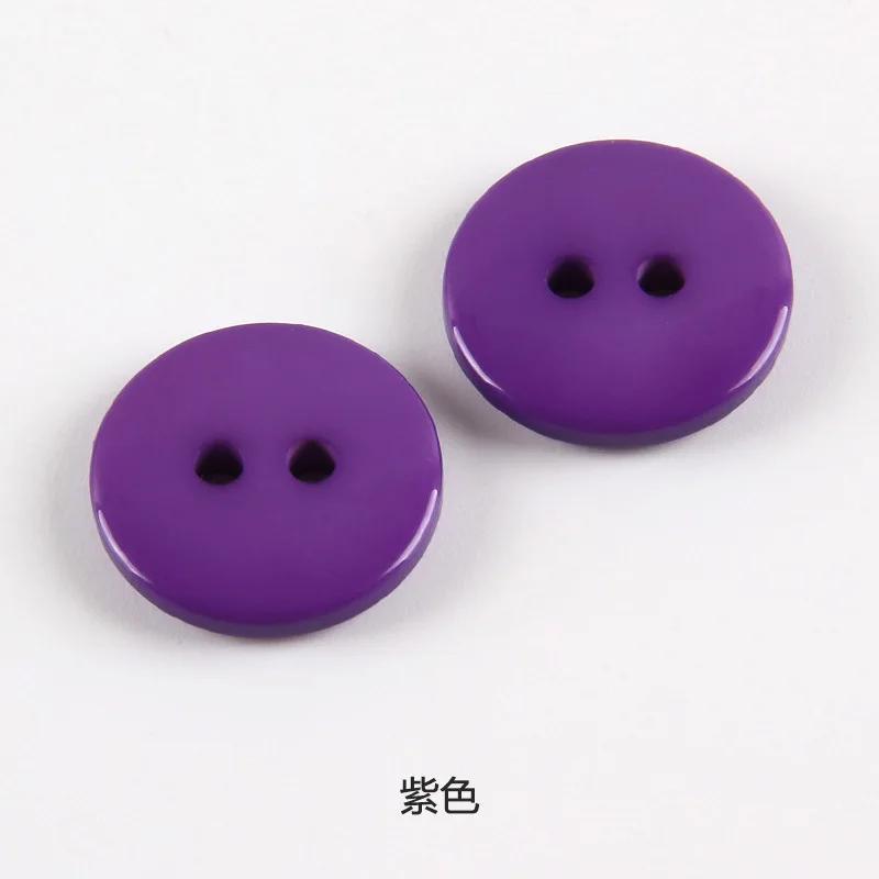 100 buc, 11,5 mm, cu dublu ochi, buton de pâine, butoane rotunde de cusut din rășină, pentru albume de albume, multicolore