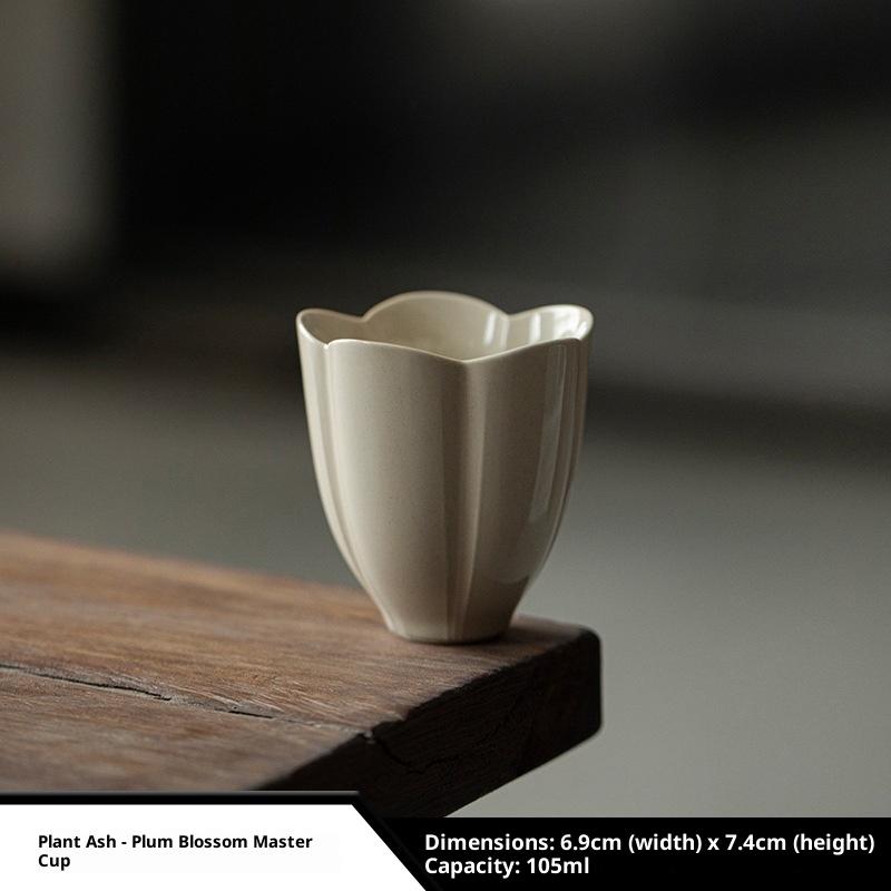 Ash Plum Blossom Cup Teacup Tea Bowl Kung Fu Tea Set Handmade Master Cup Single Cup Ceramic Teacup  200ml