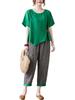 New Arrival 2 Piece Sets Women Casual T-shirt And Ankle-length Pants Summer Vintage Style Loose Female Pant Suits