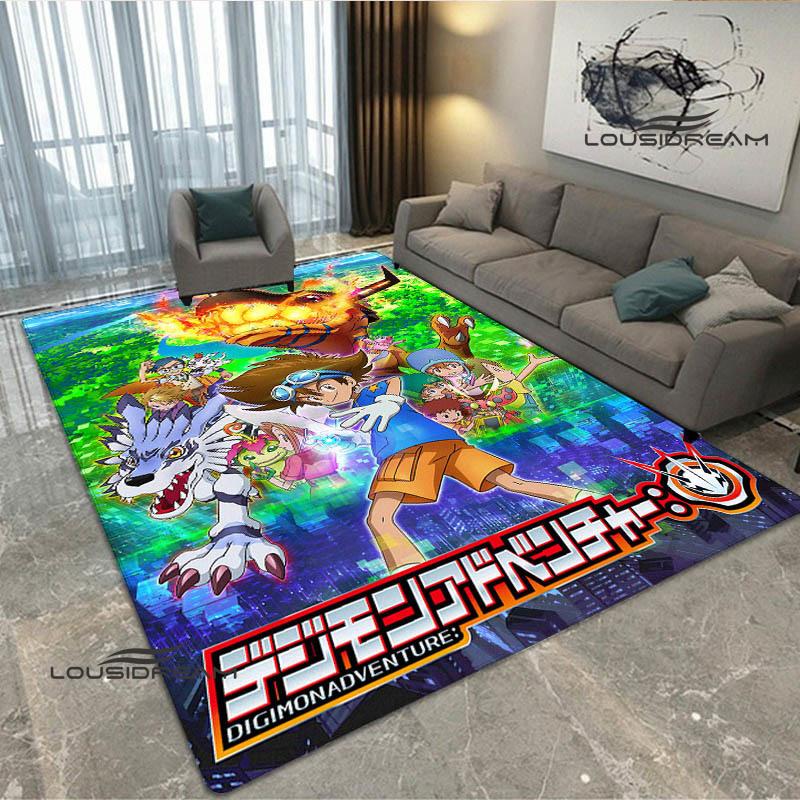 3D Digimon Cartoon Printed Carpet Non-slip Carpet Yoga Mat Carpets for Living Room Area Rug Home Bedroom Decor Birthday Gift